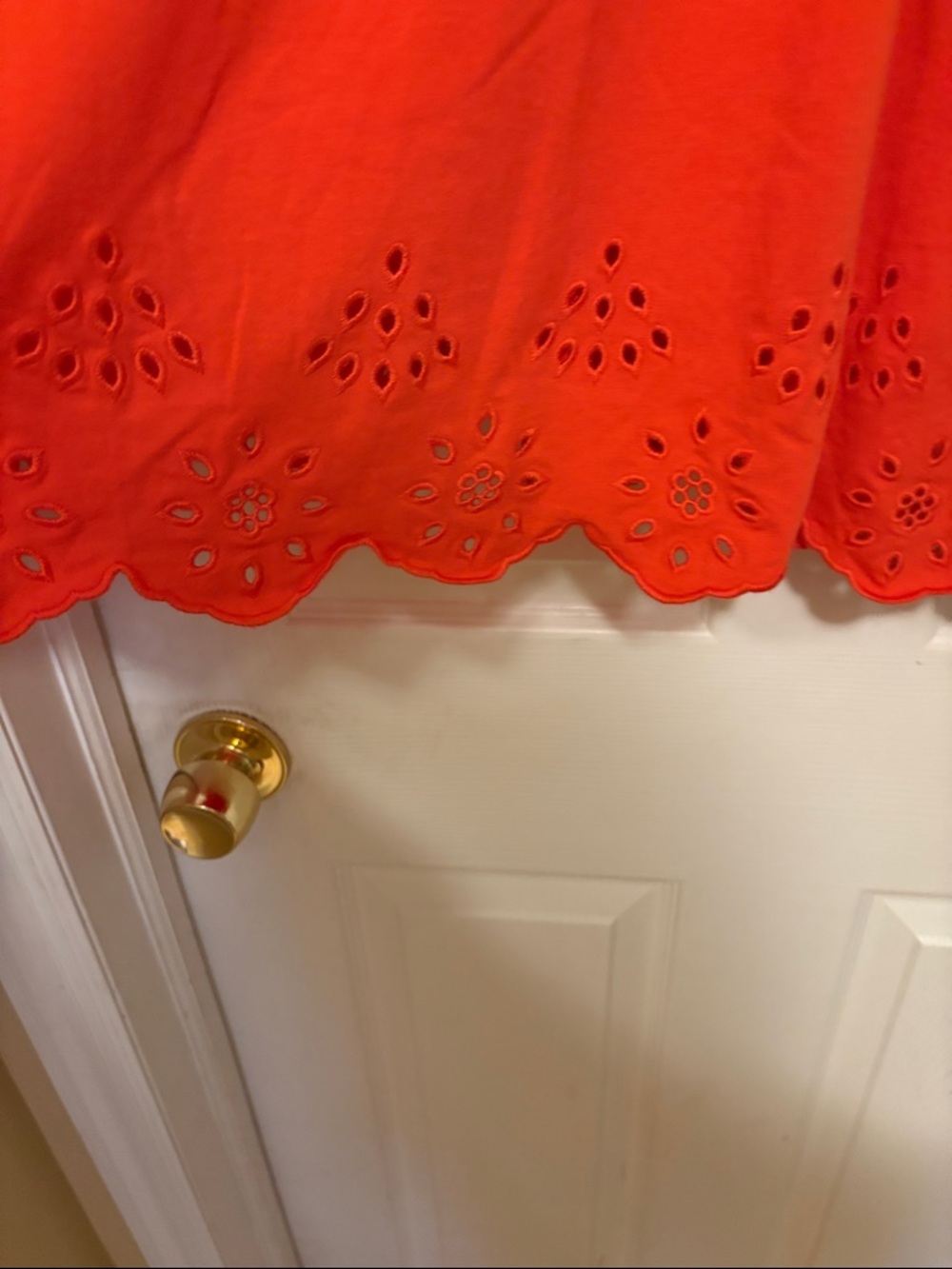 Lands' End Coral Sleeveless Top With Eyelet Detailed Hem - Picture 3 of 5